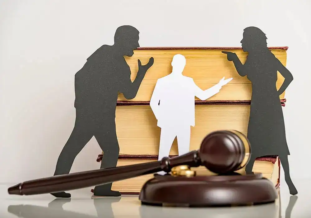 image of couple arguing through divorce Harlow